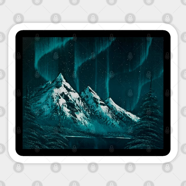 Teal Northern Lights Sticker by J&S mason